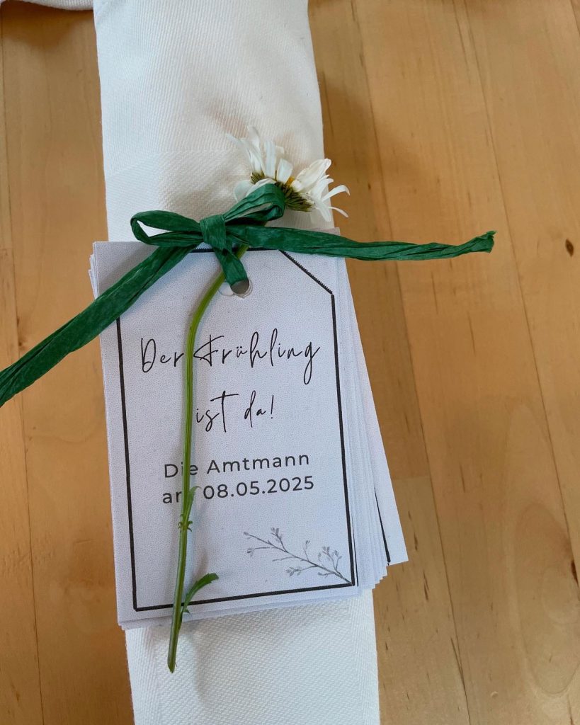 Etikett mit Aufschrift Der Frühling ist da